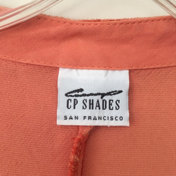 C P SHADES Orange Velvet Top Size M - Picture 4 of 7